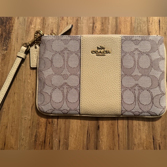 Coach Accessories - Coach Signature Zip Wristlet in Neutral Beige